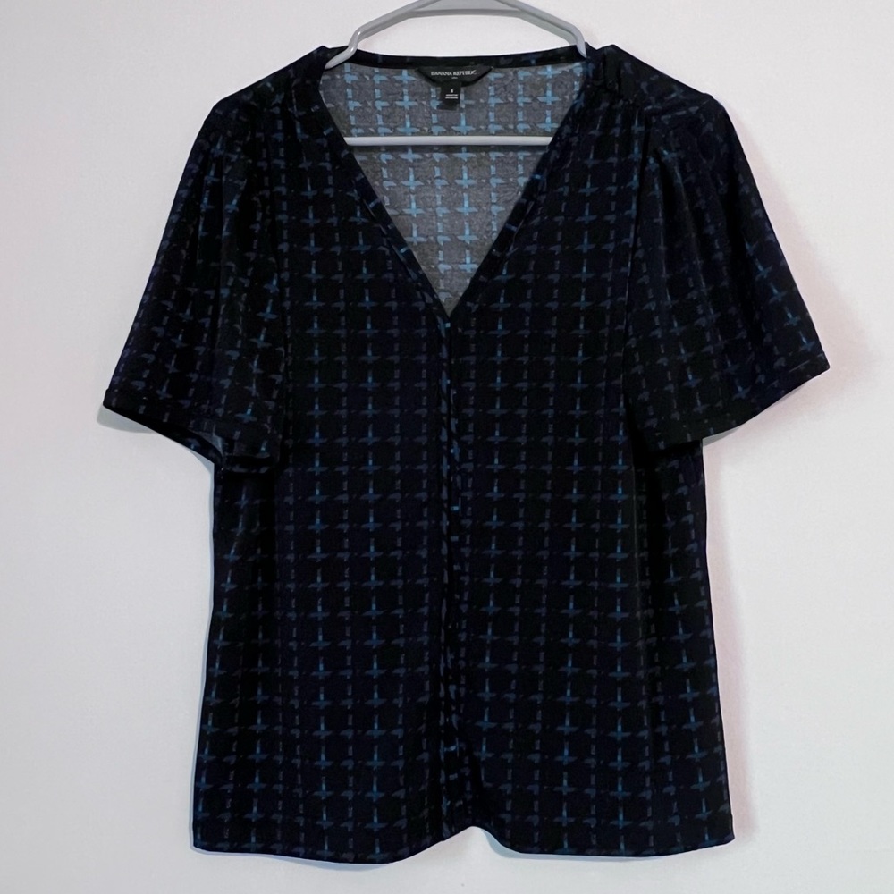 Banana Republic | Size Small | Black and Teal Blouse